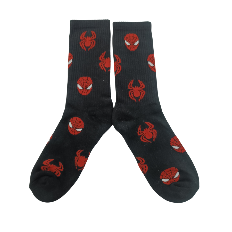 Medias Tejidas Spiderman fondo negro - Cosmic Socks