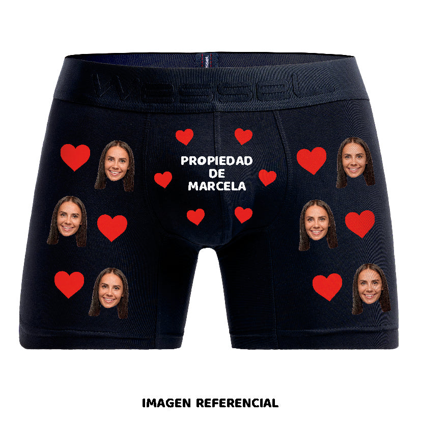 BOXER PERSONALIZADO - MI PROPIEDAD - CORAZONES