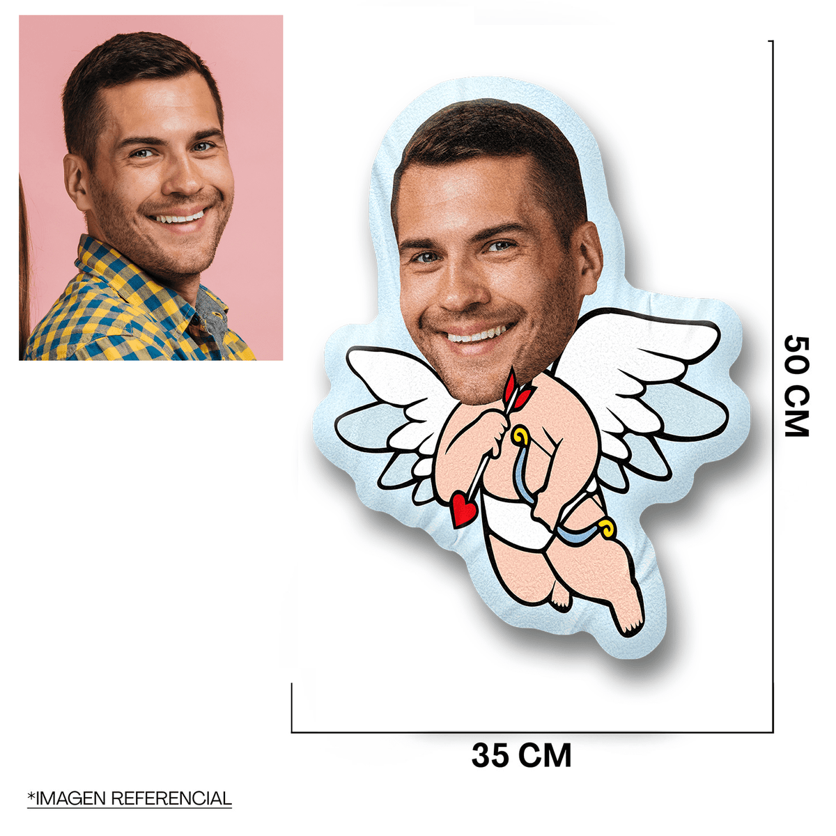 Cojines Silueta Personalizado San valentin cupido