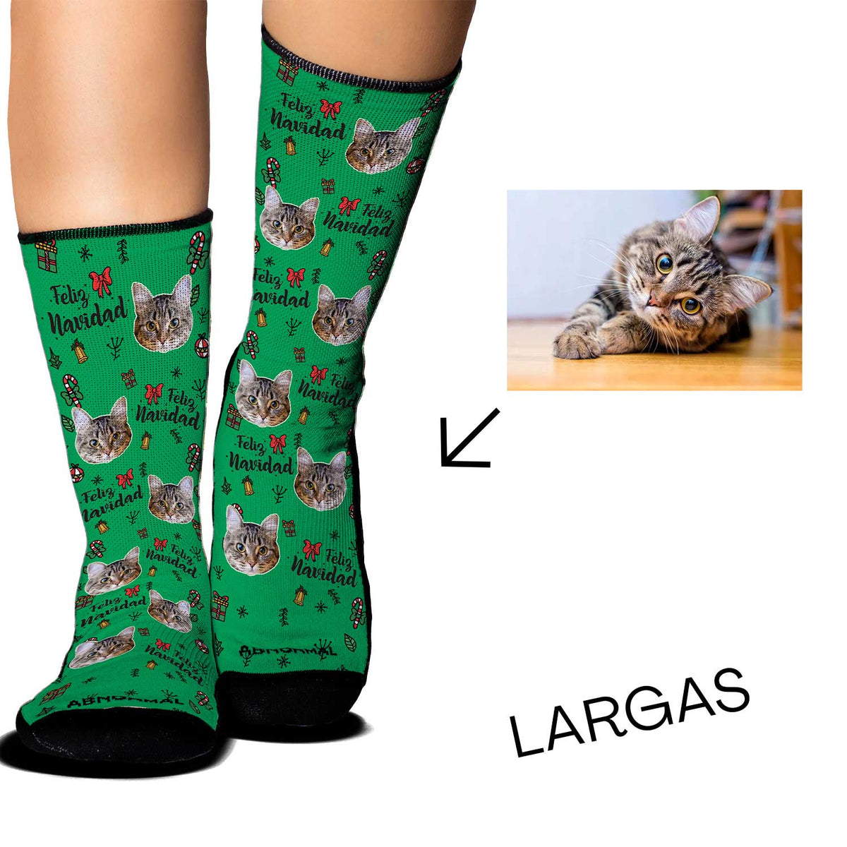 Medias Personalizadas Feliz Navidad Frase