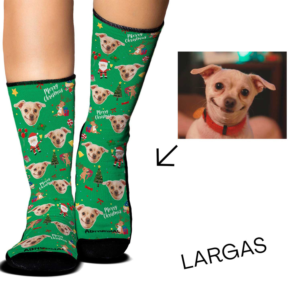 Medias Personalizadas Navidad - Renos y Papa Noel