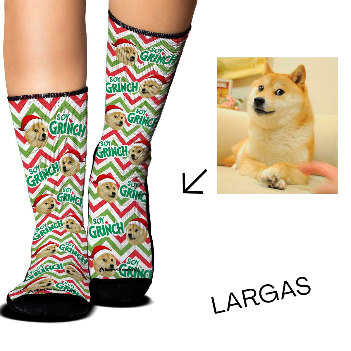 Medias Personalizadas Navidad- Soy Grinch