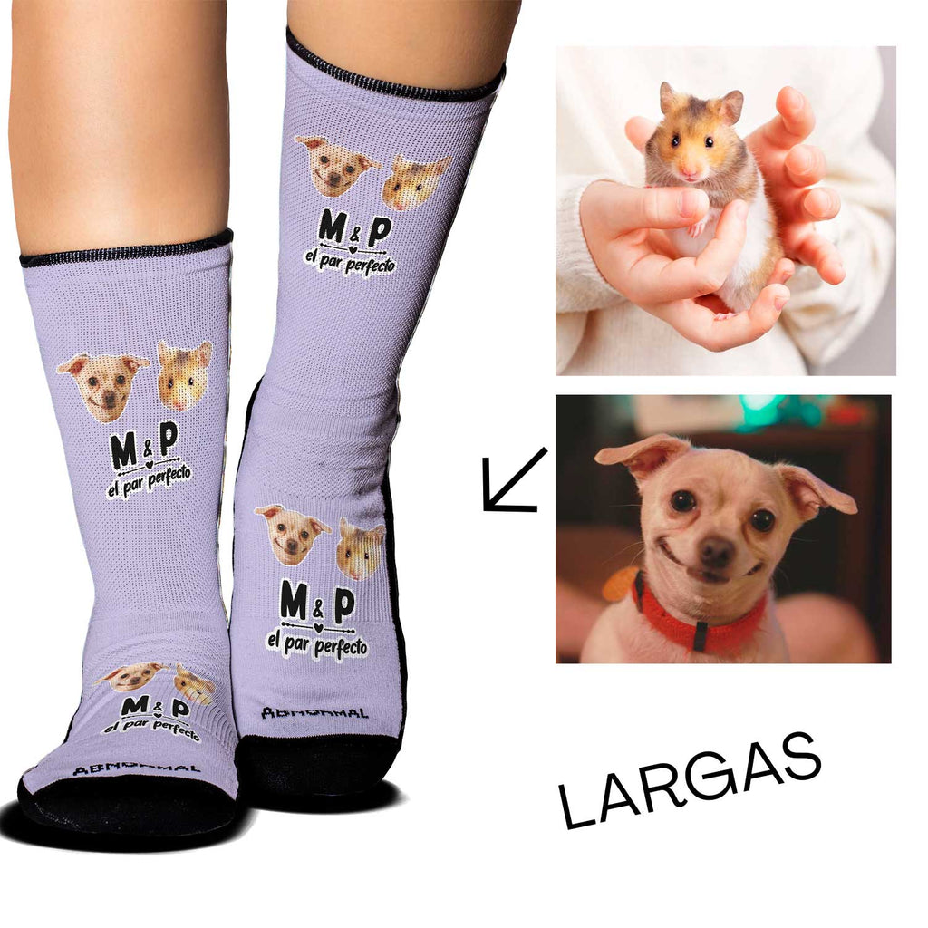 Medias Personalizadas Par Perfecto Fondo Color