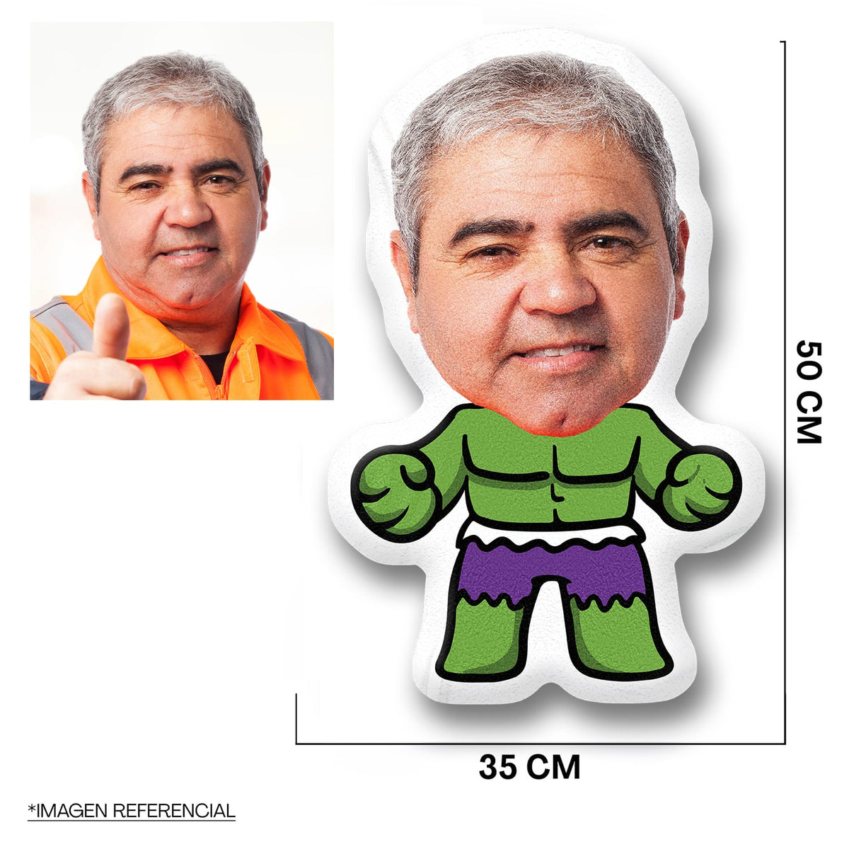 Cojines Silueta Personalizado Superhéroe Hulk