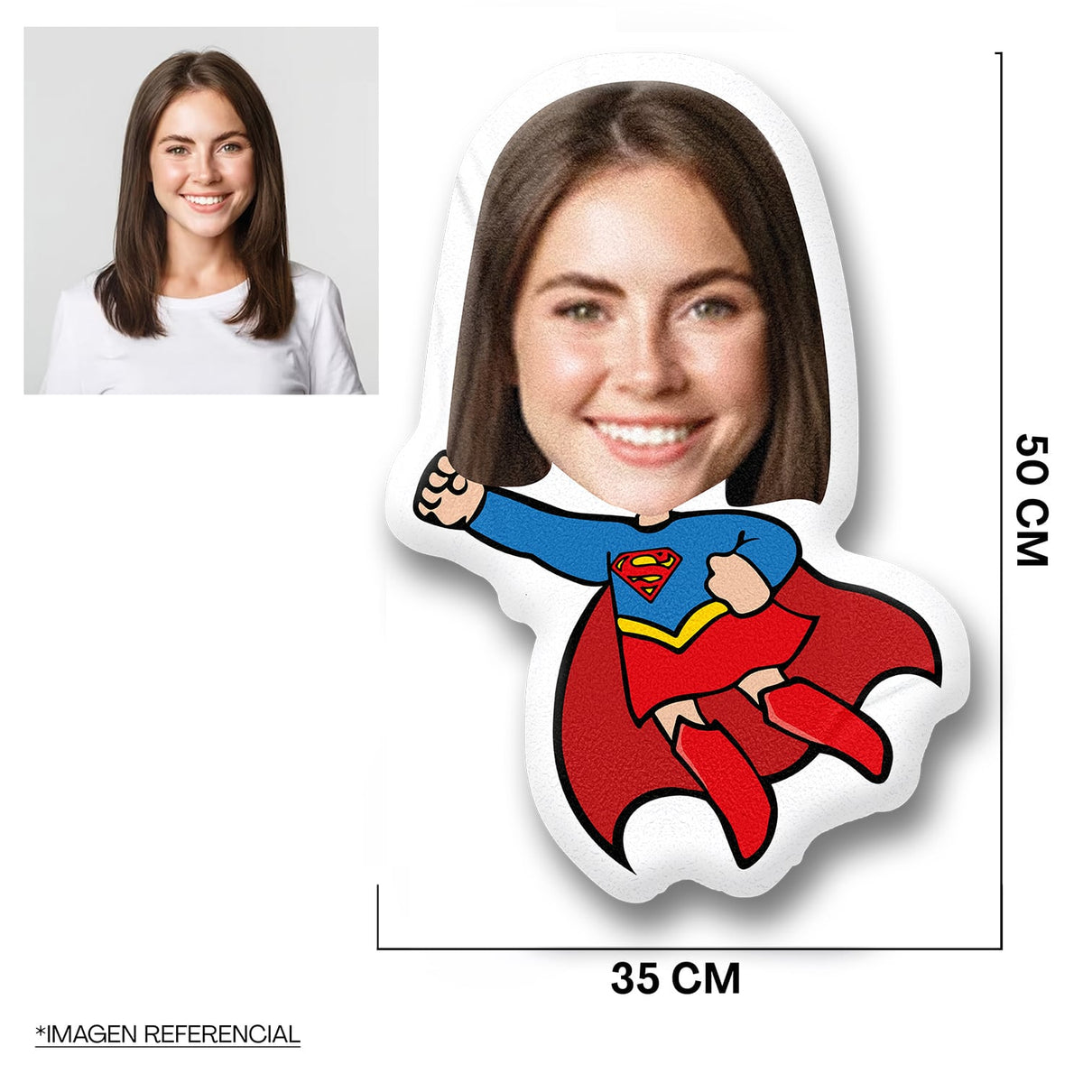 Cojines Silueta Personalizado Superhéroe Super Girl