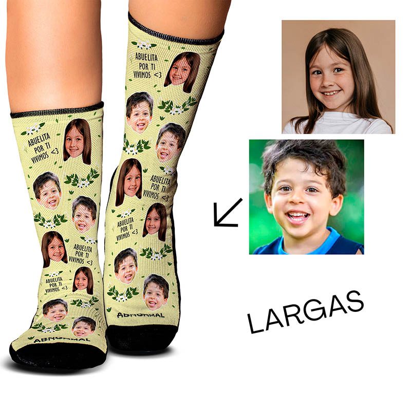 Medias Personalizadas Abuela por ti vivimos - Día de la Madre