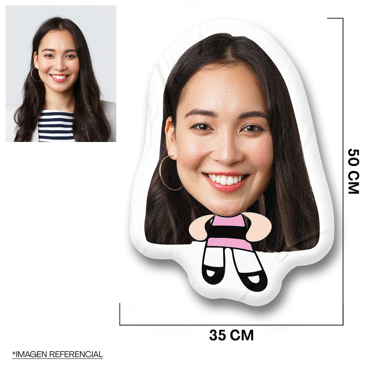 Cojines Silueta Personalizado Chicas superpoderosas Bombón