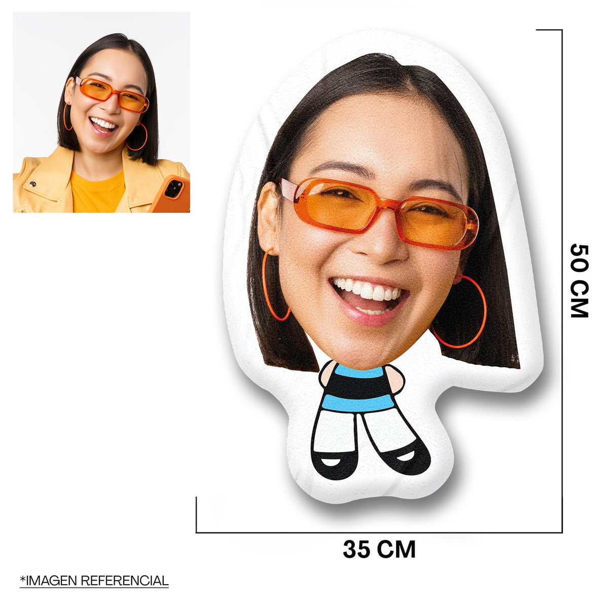 Cojines Silueta Personalizado Chicas superpoderosas Burbuja