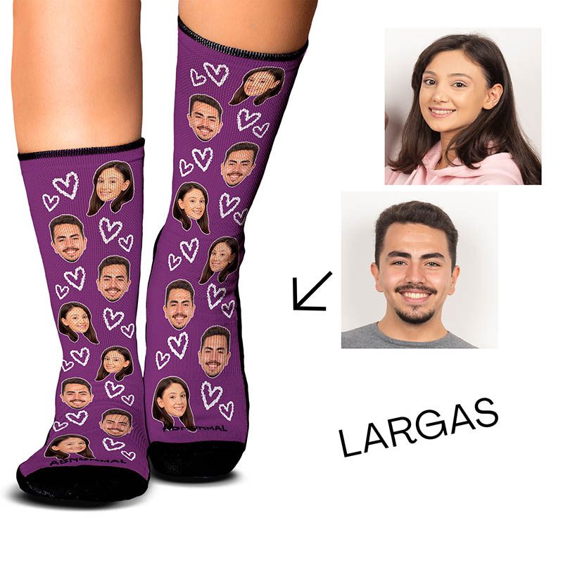 Medias Personalizadas Corazones Blancos