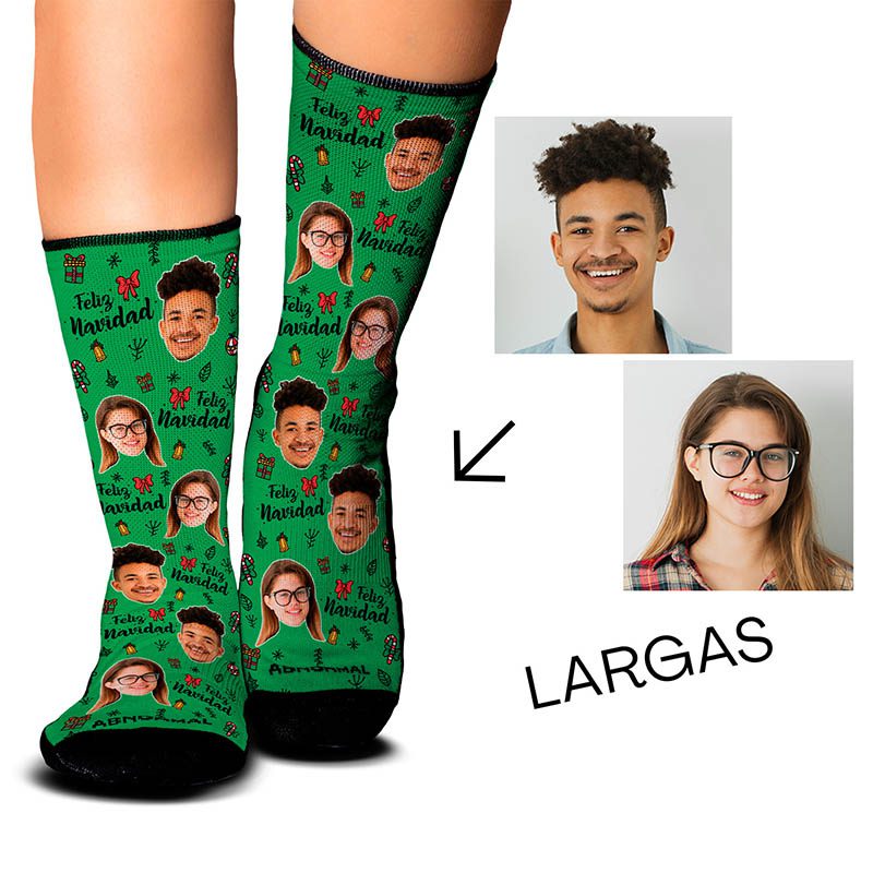 Medias Personalizadas Feliz Navidad Frase