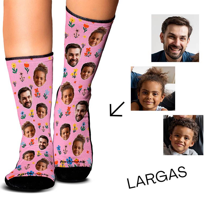 Medias Personalizadas Flores - Día de la Madre