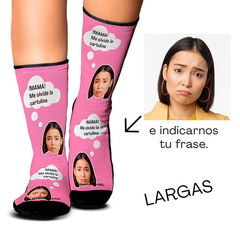 Medias Personalizadas Foto + Frase Personalizable