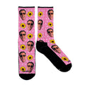Medias Largas Bad Bunny Girasol - Fondo Rosado
