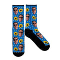 Medias Largas Bad Bunny Girasol - Fondo Azul