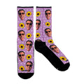 Medias Largas Bad Bunny Girasol - Fondo Lila