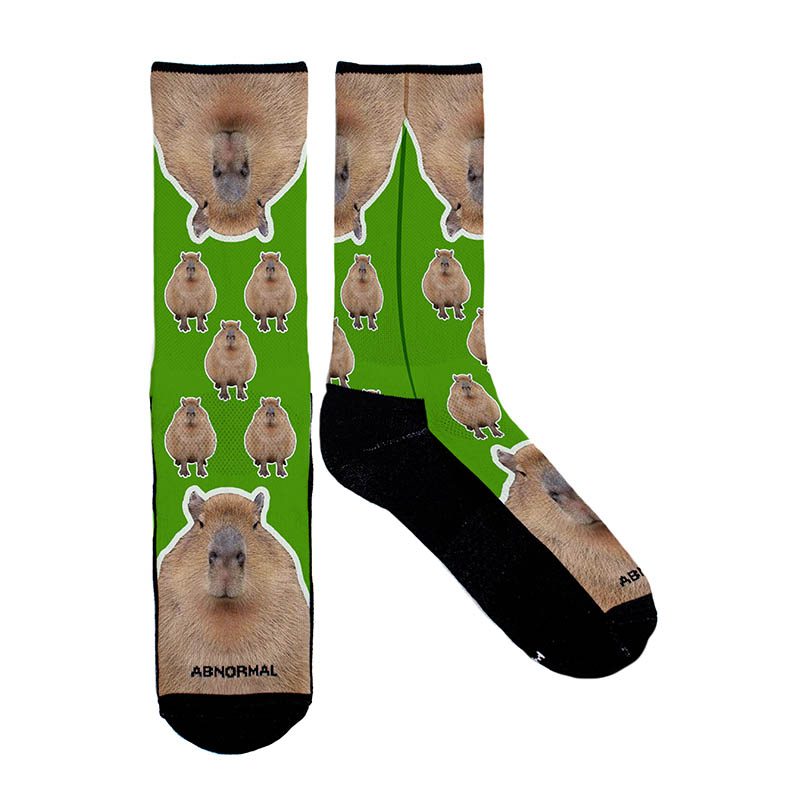 Medias Largas Capibara Cuerpo Fondo Verde