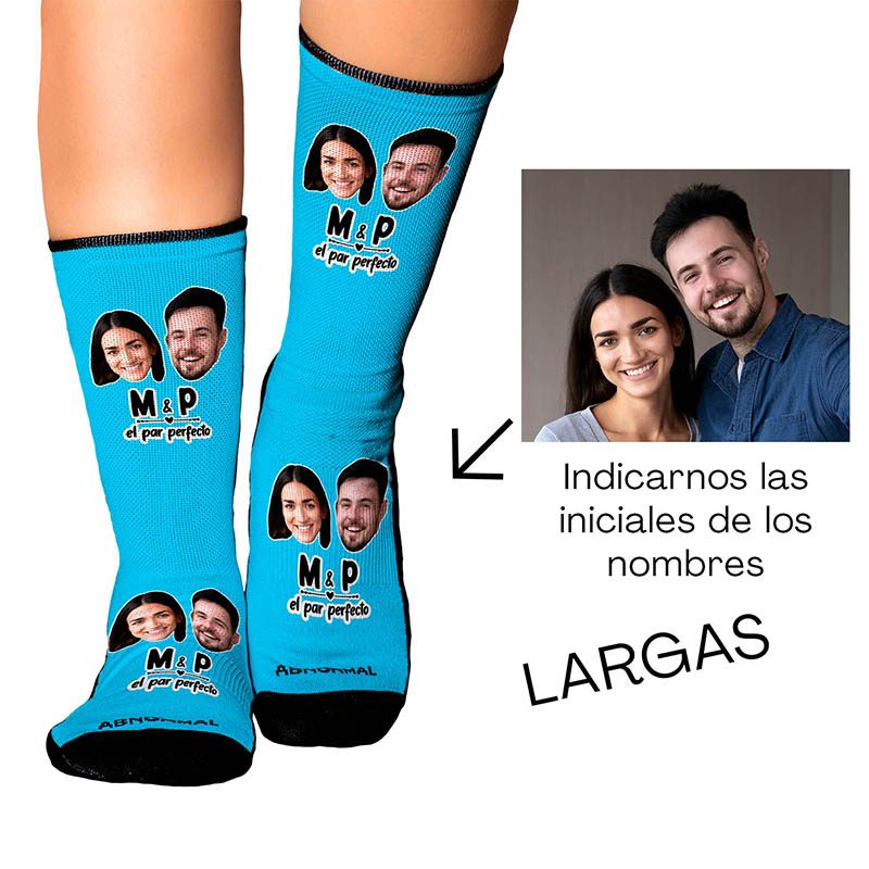 Medias Personalizadas Par Perfecto Fondo Color