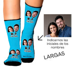 Medias Personalizadas Par Perfecto Fondo Color