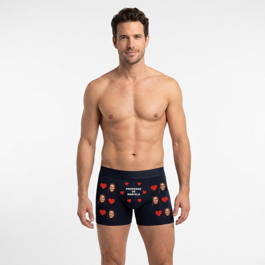 BOXER PERSONALIZADO - MI PROPIEDAD - CORAZONES