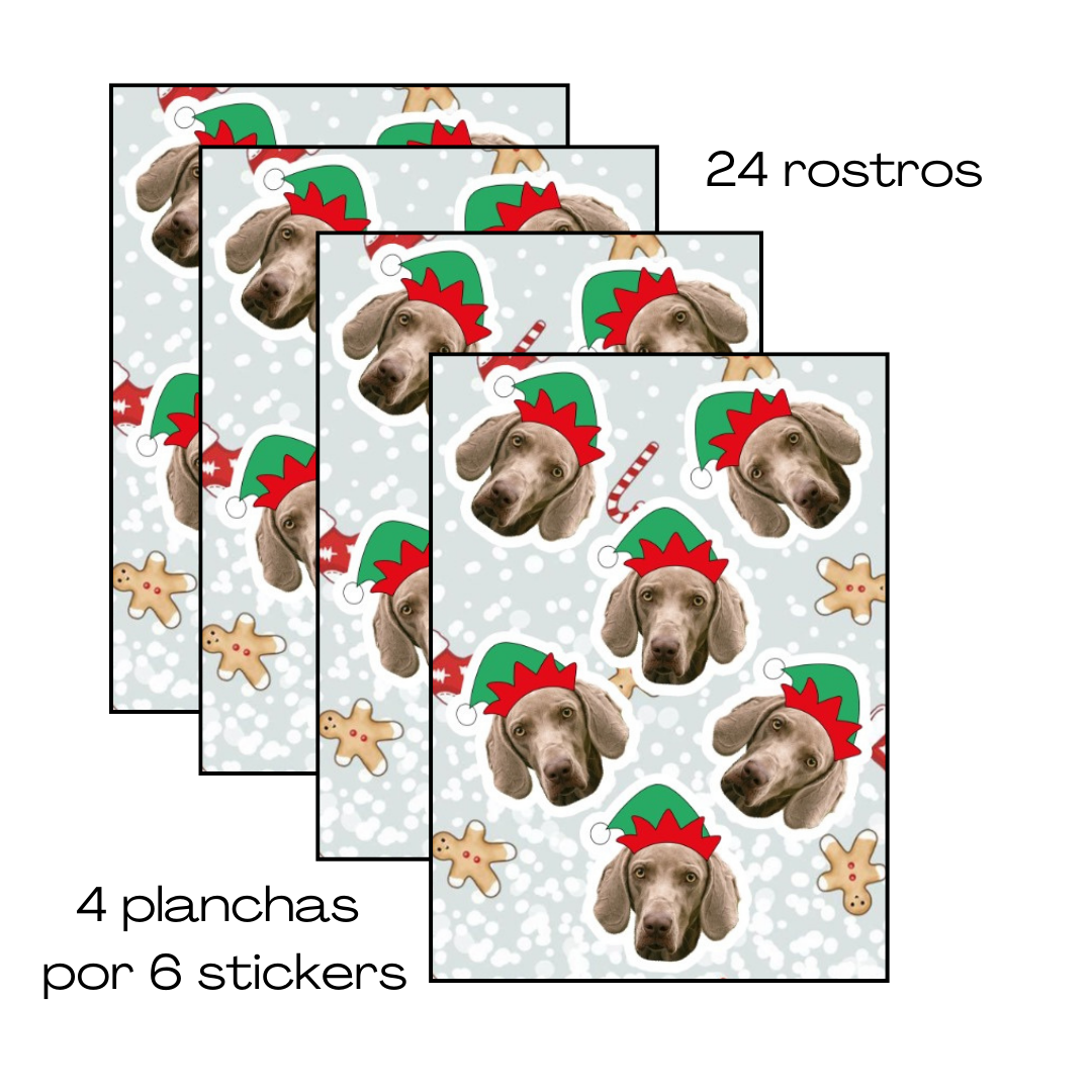 sticker personalizados rostros pegatinas navidad duende